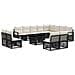 Set Divano da Giardino 13 pz Nero e Bianco Crema polyrattan - Foto miniatura 1
