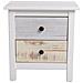 Comodino Magda Bianco Con 2 Cassetti Di Diversi Colori, Realizzato In Pino Massiccio - Foto miniatura 1