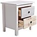 Comodino Magda Bianco Con 2 Cassetti Di Diversi Colori, Realizzato In Pino Massiccio - Foto miniatura 3