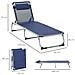 Sdraio Da Giardino Pieghevole Con Poggiatesta Lettino Prendisole Con Schienale Regolabile Blu Scuro - Foto miniatura 8