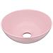 Lavandino da Bagno in Ceramica Rosa Opaco Rotondo - Foto miniatura 1