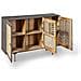 Madia Moderna Grigio Scuro Rattan Oro Cm 160 X 38 X H 75 - Foto miniatura 1