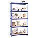 Mensole A 5 Ripiani 2pz Blu In Acciaio E Legno Multistrato - Foto miniatura 3