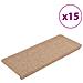 Tappetini Autoadesivi per Scale 15 pz 65x24,5x3,5 cm Beige - Foto miniatura 1