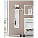 Mobile Da Ingresso Omer, Entratina Moderna Multifunzione, Armadietto Multiuso Per Atrio, 100% Made In Italy, Cm 50x27h140, Bianco Lucido - Foto miniatura 1