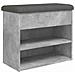 Panca Porta Scarpe Grigio Cemento 62x32x50cm Legno Multistrato - Foto miniatura 2