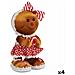Statua Decorativa Biscotto Fiocco Marrone Rosso Polistirene 19 X 33 X 15 Cm (4 Unità) - Foto miniatura 1