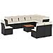 Set Divani da Giardino 11 pz con Cuscini in Polyrattan Nero - Foto miniatura 1