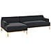 Divano Angolare 3 Posti Sosjo Tessuto Nero Lato Destro - Foto miniatura 3