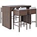 Set Bar da Giardino 5 pz con Cuscini in Polyrattan Marrone - Foto miniatura 1
