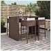 Set Bar da Giardino 5 pz con Cuscini in Polyrattan Marrone - Foto miniatura 2