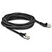 Cavo di rete RJ45 Cat. 6A S /FTP maschio da 45° angolato a sinistra per maschio diritto 5 m nero - Foto miniatura 1