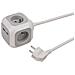 Striscia Di Alimentazione A 4 Vie Con 2 Porte Usb Alea-power Di Forma Cubica Da 1,4 M, Bianco - Foto miniatura 1