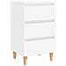 Lusso Casadino -  Comodino Con Gambe In Legno Massello Bianco 40x35x69 Cm - Foto miniatura 1