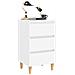 Lusso Casadino -  Comodino Con Gambe In Legno Massello Bianco 40x35x69 Cm - Foto miniatura 2