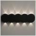 Applique Da Muro 10 Led Lampada A Parete Nero Con Luce Bianco Freddo 26x8x3cm - Foto miniatura 1