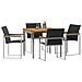 Set da Pranzo da Giardino  5 Pezzi in Legno Massello di Acacia, Tavolo da Pranzo Esterno  90x90x74.5 cm in Legno Massello di Acacia - Foto miniatura 3