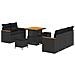 Set divani giardino  8 pezzi con cuscini Nero Polyrattan Acacia, Set pranzo giardino  3 pezzi con cuscini Nero Polyrattan Acacia - Foto miniatura 1