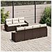 Set Divano Giardino 8 Pezzi con Cuscini Marrone Polirattan - Foto miniatura 3