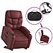 Poltrona Alzapersona Reclinabile Rosso Vino in Similpelle - Foto miniatura 6
