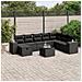 Set Divani da Giardino 9 pz con Cuscini Nero in Polyrattan - Foto miniatura 2