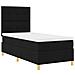 Letto con box spring con materasso & LED nero 80x200 cm in tessuto - Foto miniatura 6