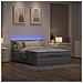 Pouf Letto con Materasso e LED Grigio Chiaro 140x190 cm - Foto miniatura 3
