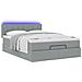Pouf Letto con Materasso e LED Grigio Chiaro 140x190 cm - Foto miniatura 6