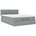 Pouf Letto con Materasso e LED Grigio Chiaro 140x190 cm - Foto miniatura 7
