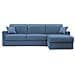 Chris Divano Letto Angolare Con Penisola In Simil Cotone T13 Blu - Foto miniatura 3