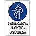 Cartello Segnaletica ""obbligatora Cintura Di Sicurezza"" 30x20 Confezione Da 5 Pezzi - Foto miniatura 1