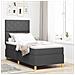 Letto a molle con materasso Grigio scuro 90 x 200 cm Tessuto - Foto miniatura 2