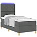 Letto a molle con materasso Grigio scuro 90 x 200 cm Tessuto - Foto miniatura 3