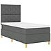 Letto a molle con materasso Grigio scuro 90 x 200 cm Tessuto - Foto miniatura 6