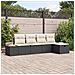 Set Divano da Giardino 5 pcs Nero 55 x 62 x 69 cm Poly Rattan - Foto miniatura 2
