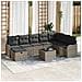 Set Divano da Giardino con cuscino 9 pcs Grigio Poly Rattan - Foto miniatura 2