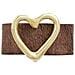 Anello In Oro Con Fibbia A Forma Di Cuore Regolabile In Pelle Marrone - Foto miniatura 4