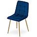 Sedia PYRA in velluto blu navy - Design moderno x 2 - Foto miniatura 4