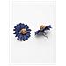 Orecchini a Bottone Floreali Blu - Foto miniatura 3