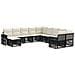 Set Divano da Giardino 11 pcs Nero e Bianco Crema polyrattan - Foto miniatura 1