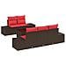 Set Divano da Giardino 6 pz Beige e Rosso polyrattan - Foto miniatura 1