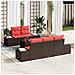 Set Divano da Giardino 6 pz Beige e Rosso polyrattan - Foto miniatura 5