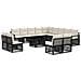 Set Divano da Giardino 14 pz Nero e Bianco Crema polyrattan - Foto miniatura 1