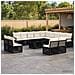 Set Divano da Giardino 14 pz Nero e Bianco Crema polyrattan - Foto miniatura 9