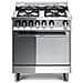 Cucina Elettrica M65MF 4 Fuochi a Gas Forno Elettrico Colore Acciaio Inox Lucidato - Foto miniatura 5