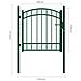 Cancello Per Recinzione Ad Arco In Acciaio 100x100 Cm Verde - Foto miniatura 5