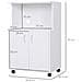 Mobile Cucina Multiuso Con Ruote, Armadietto E Ripiano Per Microonde, Credenza Alta In Legno Truciolare, 60.4x40.3x97cm Bianco - Foto miniatura 3
