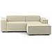 Divano Fisso Lidia, Divano Componibile A 2 Posti Large Con Penisola Destra, 100% Made In Italy, Sofà Moderno In Tessuto, Cm 240x170h70, Beige - Foto miniatura 3