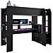 Letto Per Bambini Combinato A Soppalco Led Gamer Online - 90 X 200 Cm - Nero Opaco - Rete Inclusa - Foto miniatura 1