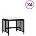 Sgabelli Da Giardino Con Cuscini 4pz Neri 41x41x36cm Polyrattan - Foto miniatura 2
